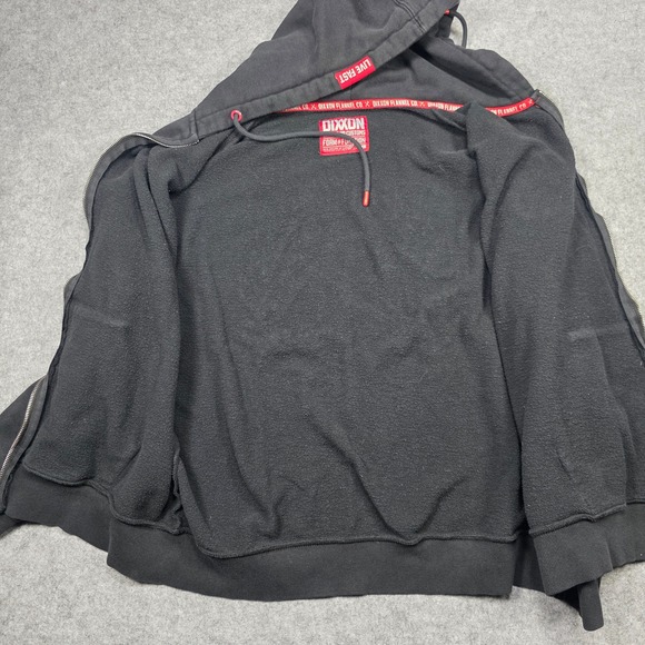 Dixxon Hoodie Mens L Black Full Zip Heavyweight Fleece Faded - Picture 9 of 10